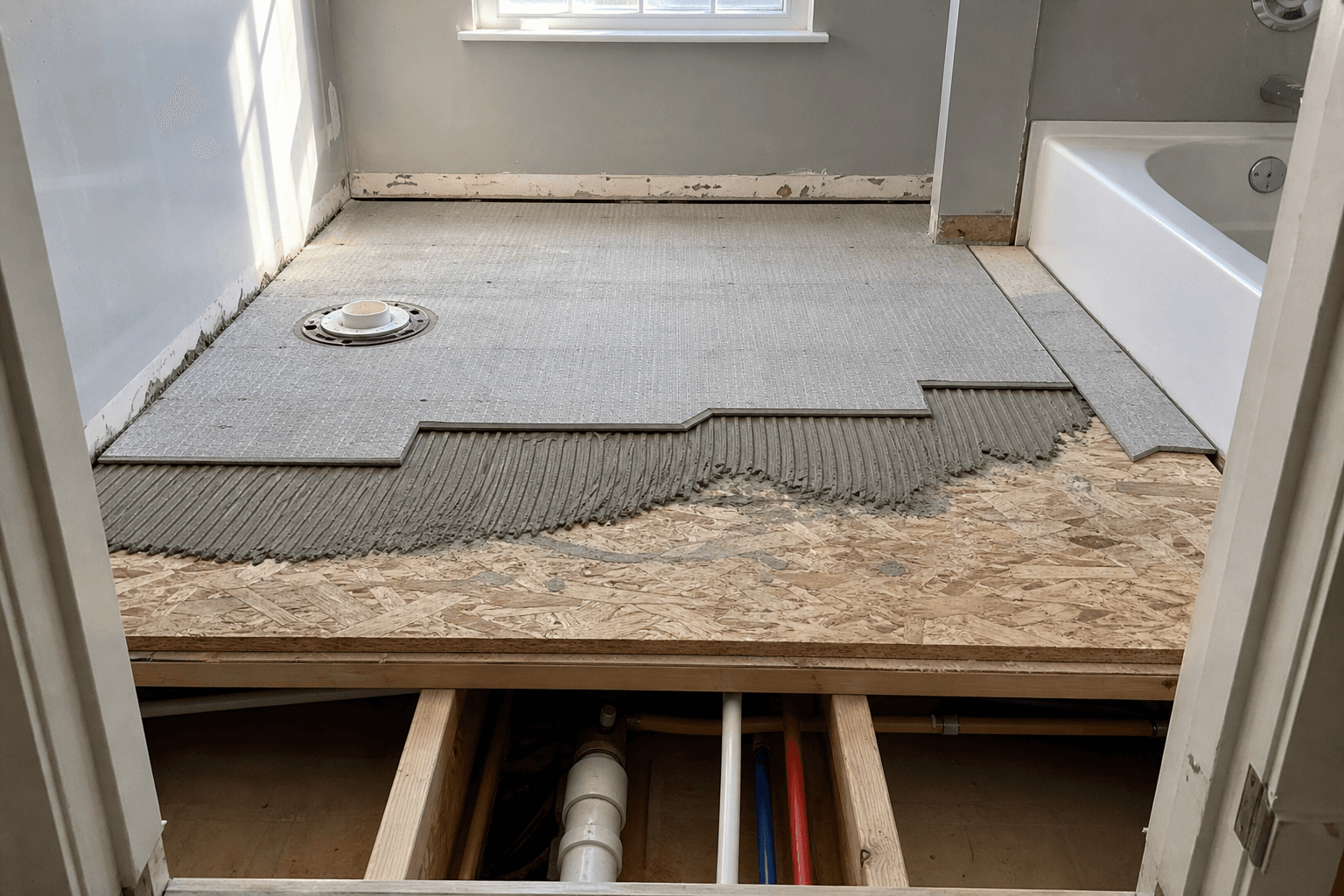 Illustrative image: What goes under the floor for bathroom tile installation in Howell Township